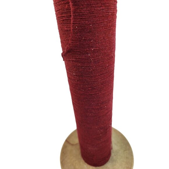 Vintage Spinning Machine Textile Spool Bobbin With Burgundy Thread Yarn 13x6 inc - Picture 8 of 10